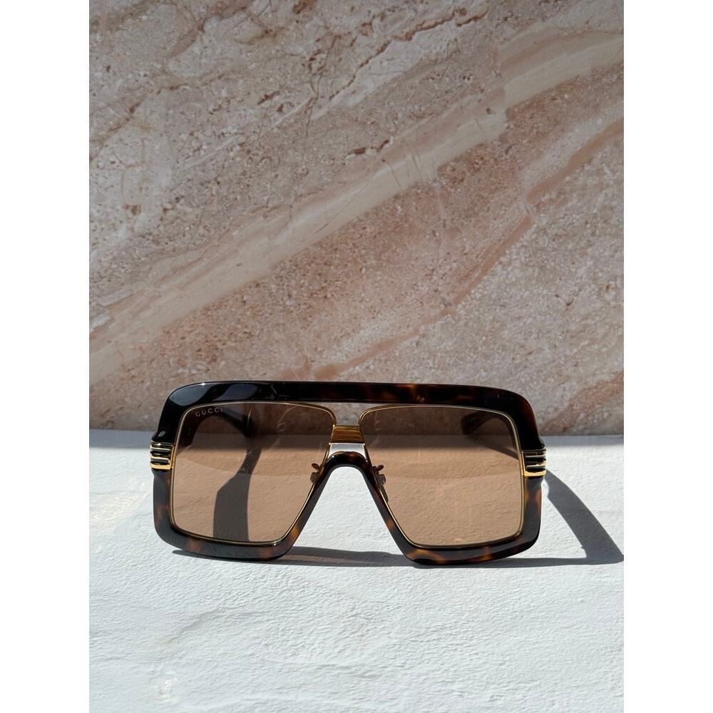 NEW Gucci GG0900S Havana Brown Oversized Aviator Sunglasses $650 - Picture 5 of 10